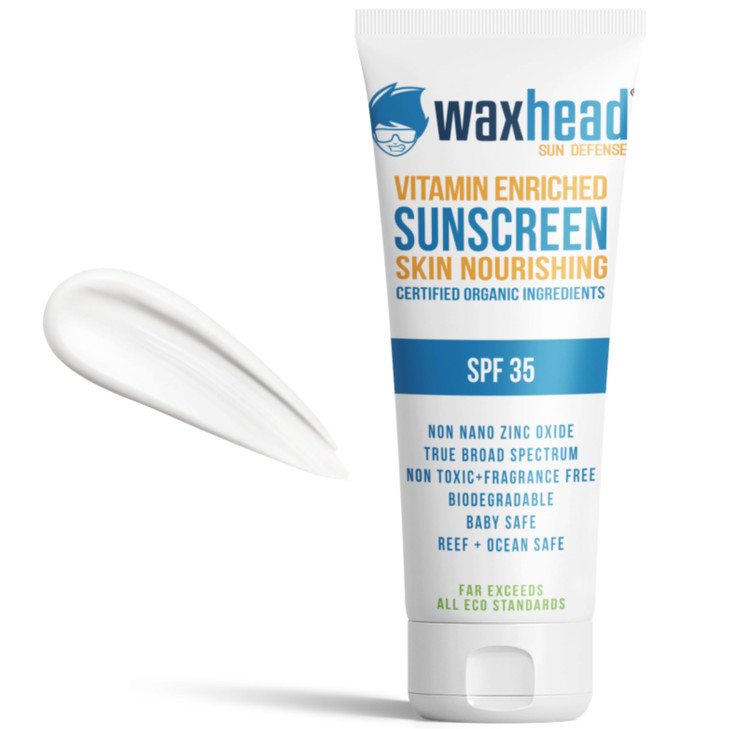 Waxhead Non-Nano Zinc Oxide Sunscreen, EWG Sunscreen with Zinc Oxide for Face & Body, Mineral Natural Non-Toxic Pure Sunblock, Biodegradable Cream Lo