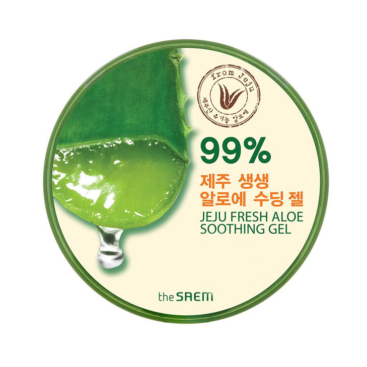 THESAEM Jeju Fresh Aloe Soothing Gel 10.1 fl. oz. - 99% Pure Aloe Vera Leaf Juice from Jeju Island - Multi-Purpose Moisturizing Gel for Face, Body &