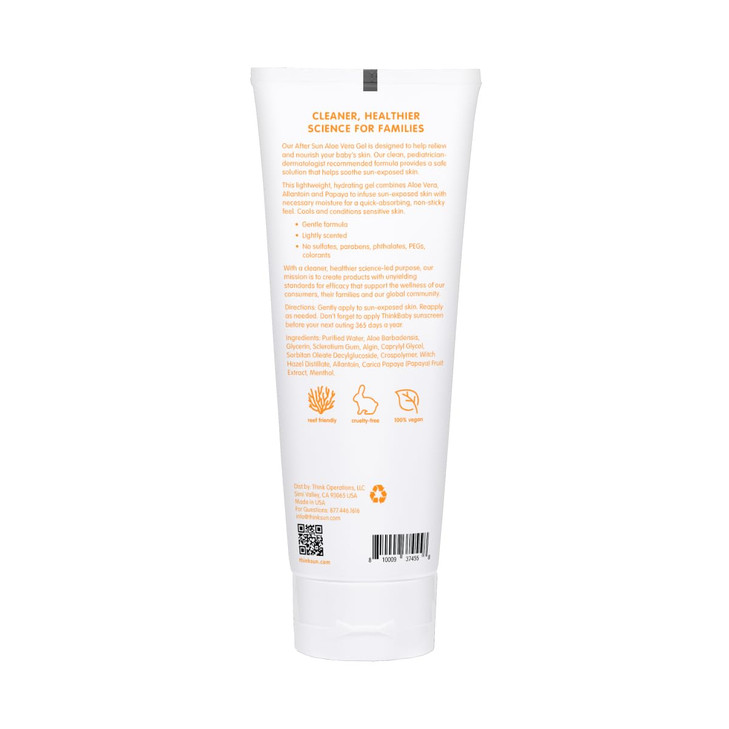 Thinkbaby Aloe Vera Gel After Sun Relief Lotion, 8 Fl Oz  EWG Verified Natural After Sun Skincare for Face & Body - Hydrating, Soothing & Moisturizi