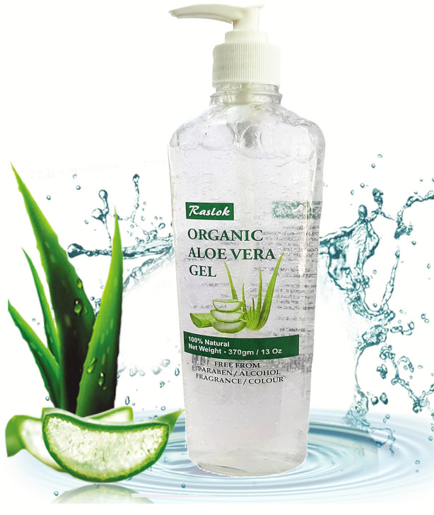 Raslok Aloe Vera Gel | Pure & Natural Aloe Gel | For Moisturizing Face Skin & Hair Care | Durable Moisturizing Hydrating Soothing Non-Sticky - 13 oz