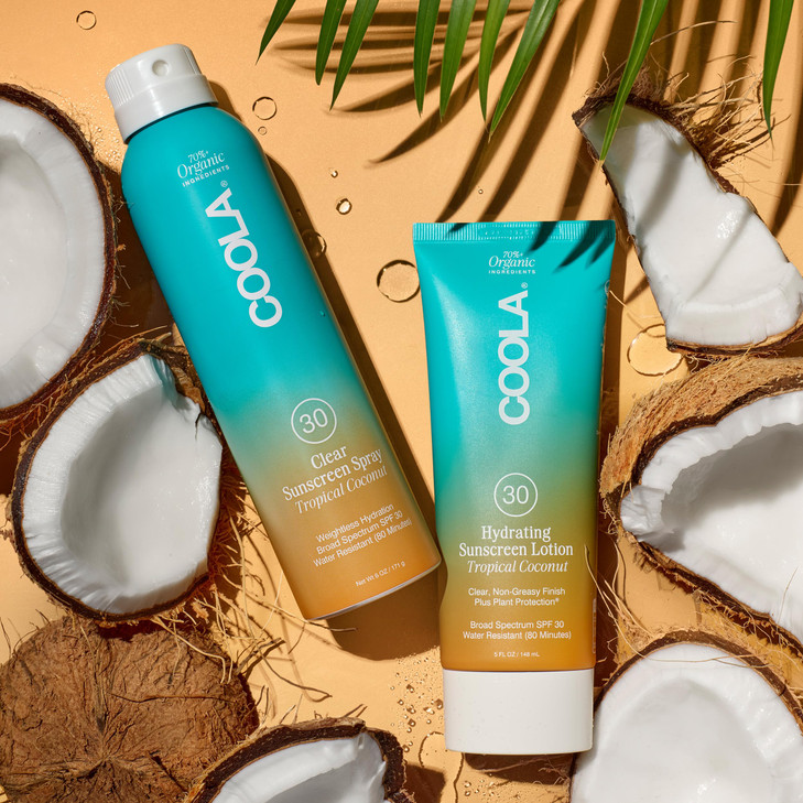 COOLA Organic Sunscreen SPF 30 Sunblock Body Lotion, Dermatologist Tested Skin Care For Daily Protection, Vegan And Gluten Free, Tropical Coconut, 5