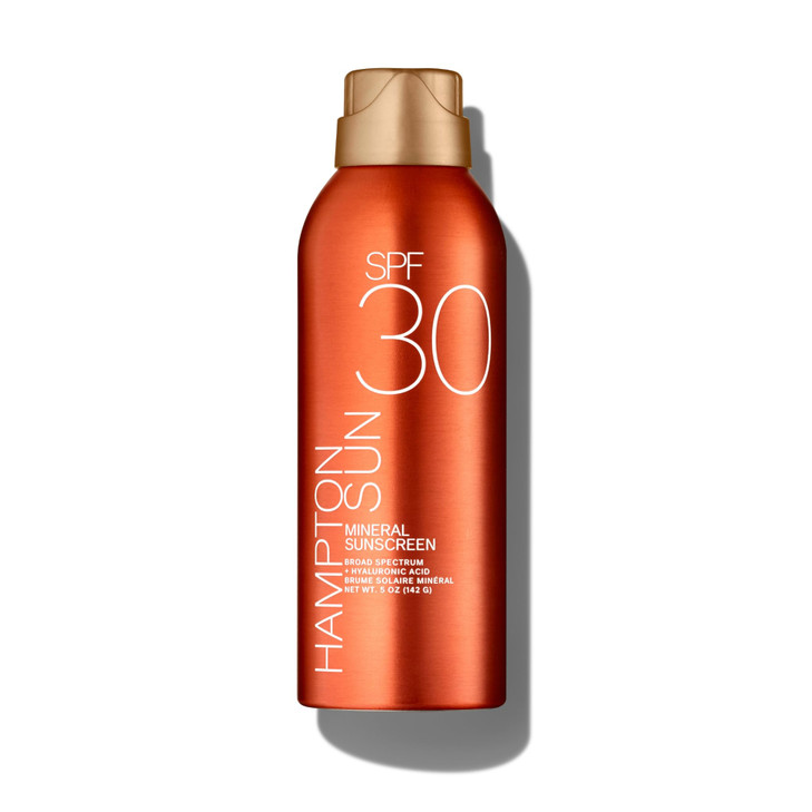 Hampton Sun SPF 30 Mineral Sunscreen Mist Sheer, Lightweight, Matte Finish Broad Spectrum Non-Nano Zinc Oxide Antioxidant-Rich Hydration with Hyaluro