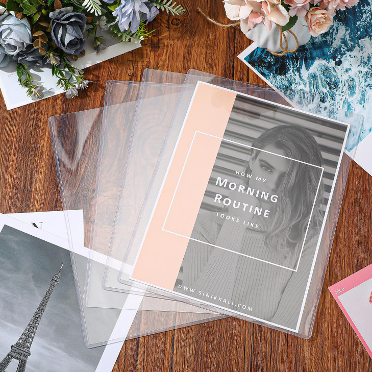 24 Pack Hard Plastic Sheet Protectors, 8.5 x 11 Inch Poster Protector & Document Protectors, Magazine Protector Sleeves for Photos, Prints, Menus, Do