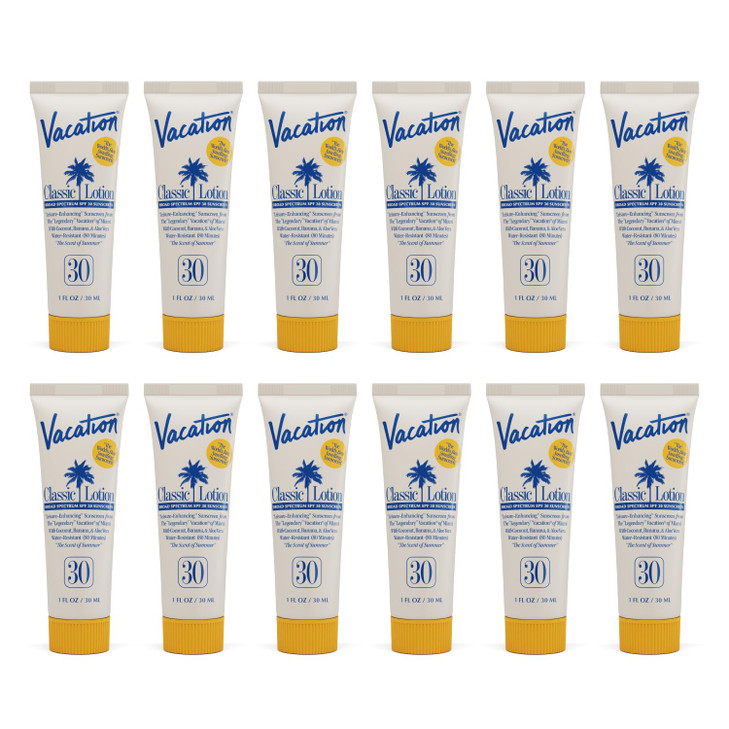 Vacation Mini Classic Sunscreen SPF 30, Water-Resistant, Bulk Suntan Lotion, Bachelorette Party Favors, Beach Must Haves, Traveling Essentials, Trave