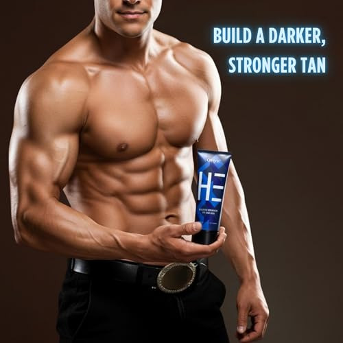 Onyx HE Tanning Bed Lotion for Men - Indoor Tanning Lotion Accelerator & Bronzer, Quick & Dark Tan, Men's Tanning Lotion with Skin Firming, Muscle Br