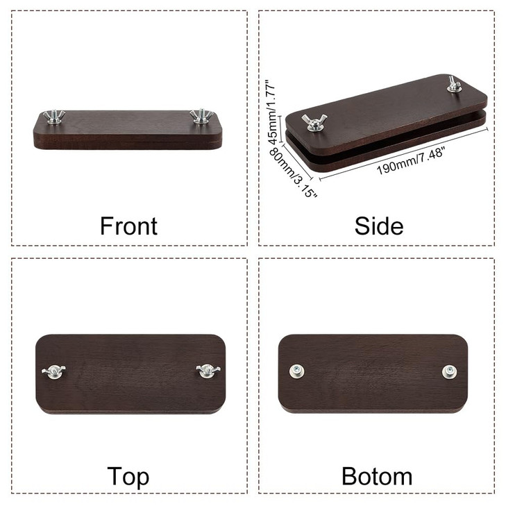 AHANDMAKER Wood Bookbinding Press, 7.48x3.15 Inch Rectangle Portable Book Press Bookbinding Tool Book Press Machine Flat Paper Press Machine Book Bin