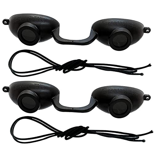 Super Sunnies Flex UV Eye Protection, FDA Compliant Tanning Bed Goggles, Red Light Therapy Glasses - Black