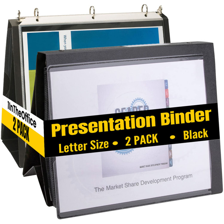 1InTheOffice Presentation Binder 8 1/2" x 11" Sheet Size, 2 Pack