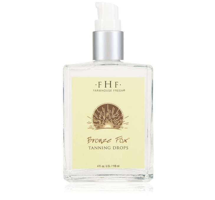 FarmHouse Fresh Self-Tanner, Vitamin E Oil for Body With Aloe Vera. Tanning Serum. Bronze Fox Tanning Drops, 4 Fl Oz