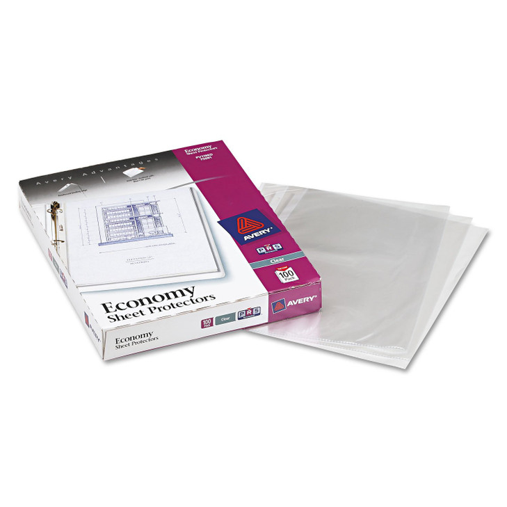 Avery 75091 Sheet Protector,Economy Weight,Top Load,11-Inch x8-1/2-Inch,100/BX,CL