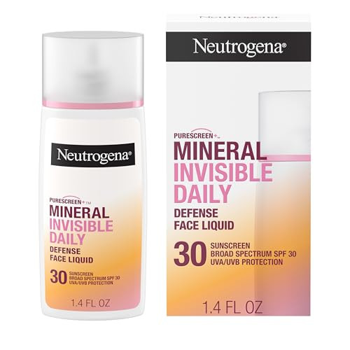 Neutrogena Purescreen+ Invisible Daily Defense Mineral Sunscreen for Face with SPF 30, Broad Spectrum Mineral Sunscreen with Vitamin E, Water Resista