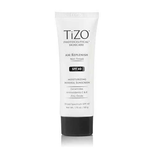 TIZO Photoceuticals Am Replenish Non-tinted Facial Mineral Sunscreen SPF 40, 1.75 oz