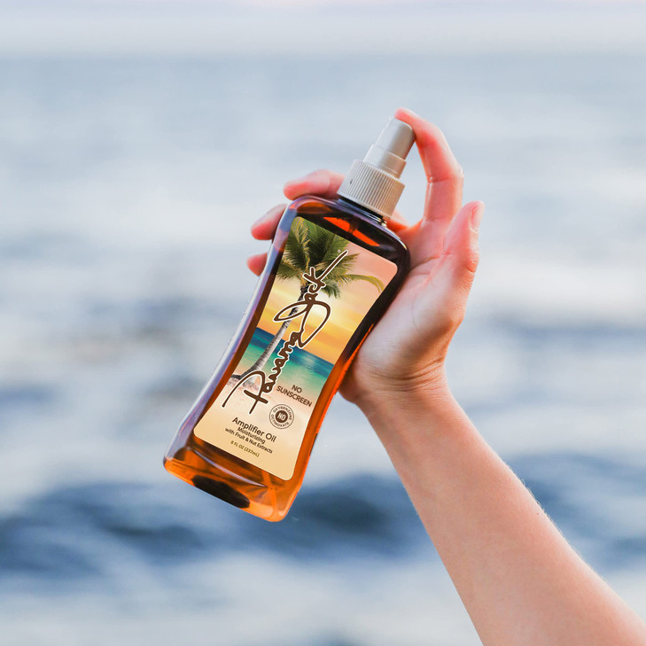 Panama Jack Amplifier Suntan Oil - Contains No Sunscreen Protection (0 SPF), Light Formula with Exotic Oils, Fruit and Nut Extracts, Tropical Fragran