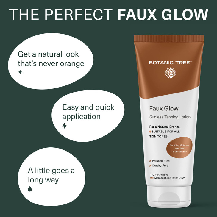 Botanic Tree Self Tanner - Sunless Tanner for Natural-Looking Fake Tan-Herbal Self Tanning Lotion for Flawless Bronzer Skin-Instant Face and Body Tan