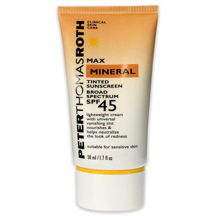 Peter Thomas Roth | Max Mineral Tinted Sunscreen Broad Spectrum SPF 45 | Tinted Moisturizer with SPF, Water-Resistant Mineral Sunscreen For Sensitive