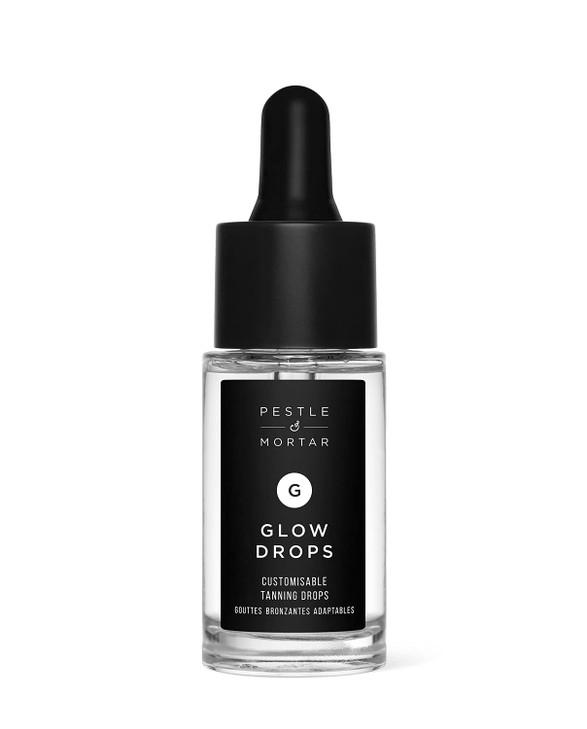 Pestle & Mortar Glow Drops - Sunless Self-Tan with Hyaluronic Acid. Customisable Self Tanner- For Men & Women,15ml