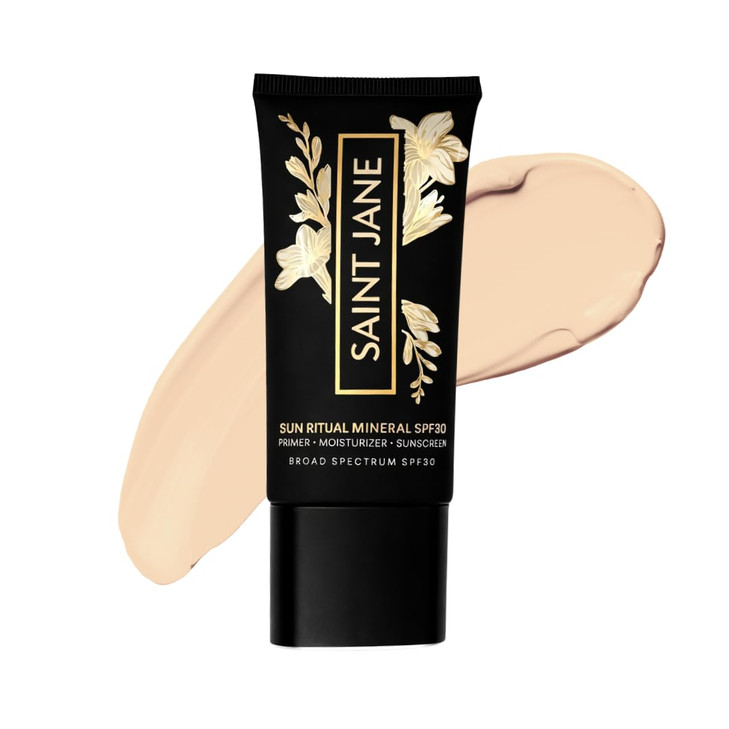 SAINT JANE - Luxury Sun Ritual - Pore Smoothing SPF 30 Mineral Sunscreen | Luxury, Floral-Infused, Clean Skincare (1.7 oz | 50 ml)