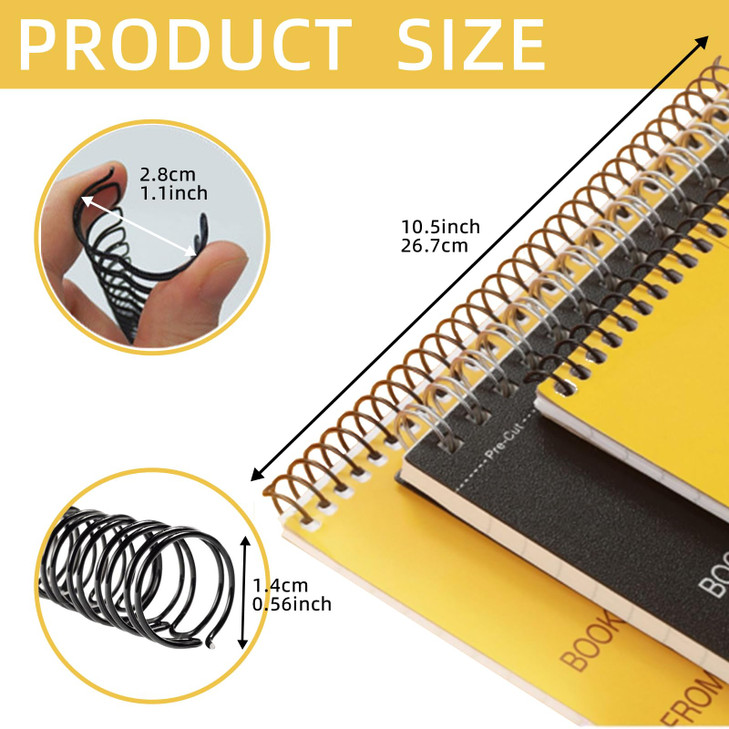 40 Pack Spiral Binding Coils, Binding Spirals, 2:1 Pitch, Binding Wire Double Loop Wire Binding Spines, Twin Spines Combs Multi Color Binding Wire Co