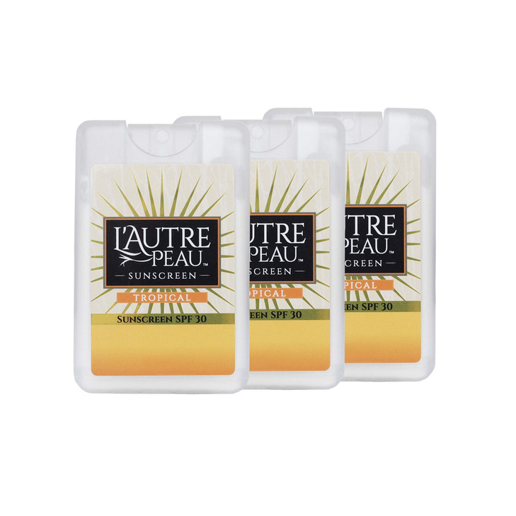 SPF 30 Sunscreen Multi-Pack by L'AUTRE PEAU | Travel Size Sunscreen for Men, Women, and Kids | Non-Greasy Water Resistant | Tropical Scent | TSA Appr