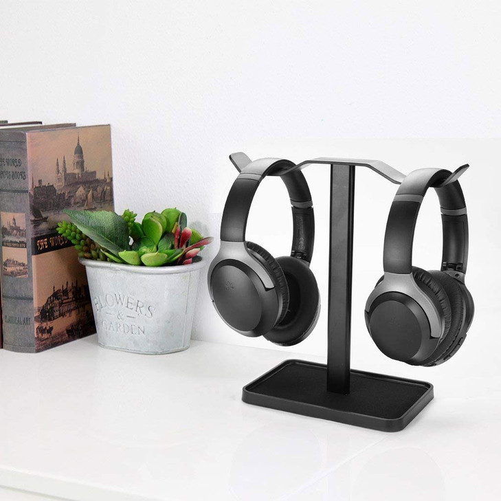 Avantree Neetto HS908 - Dual Headphones Stand for Desk, Aluminum Alloy & Metal Gaming Headsets Holder Hanger