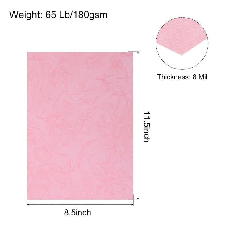 MECCANIXITY 100pcs A4 8-1/2 x 11.5 Inch Presentation Binding Covers Letter Size Leather Textured Grain Paper Un-Punched for Business Reports, Rose Pi