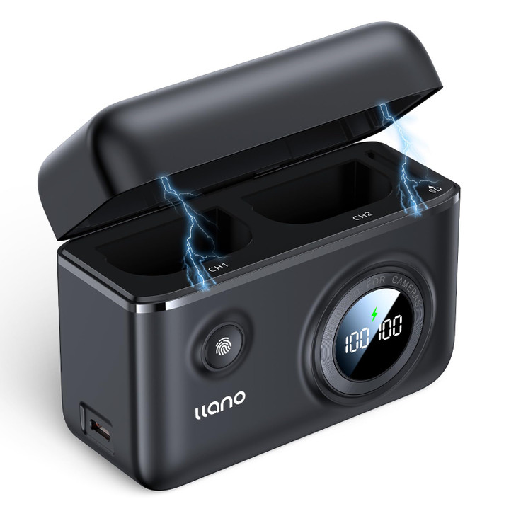 llano LP-E6NH LP-E6P Camera Battery 18W Fast Dual USB C Charger, Compatible with Canon EOS R5, R6 Mark II, R6 Mark III,5D 6D 7D Mark II III IV, 60D,