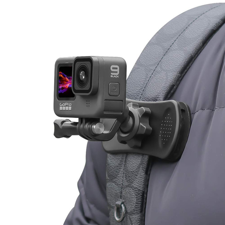 SKEZN Backpack Strap Clip Mount, 360° Rotation Backpack Clamp Mount Compatible with Gopro Hero 13/12/11/10/9/8 Black, Session, DJI Osmo Action 6/5Pro