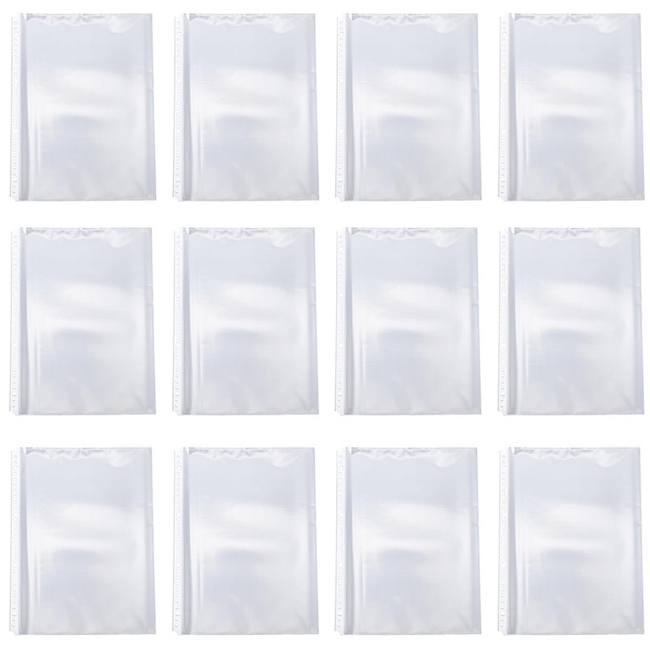 Clear Sheet Protectors Clear Plastic Page Protectors Sheet Reinforced 30- Hole for Binders A4 Letter Size 100Pcs