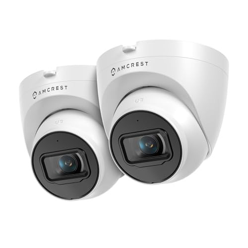 Amcrest 2-Pack 5MP UltraHD Outdoor Security IP Turret PoE Camera with Mic/Audio, 5-Megapixel, 98ft NightVision, 132° FOV, IP67 Weatherproof, MicroSD