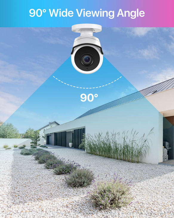 ZOSI 2MP 1080P HD-TVI CCTV Home Security Camera with Audio, Built-in Mic, IP66 Weatherproof, Night Vision, Indoor Outdoor Surveillance Camera, Only C