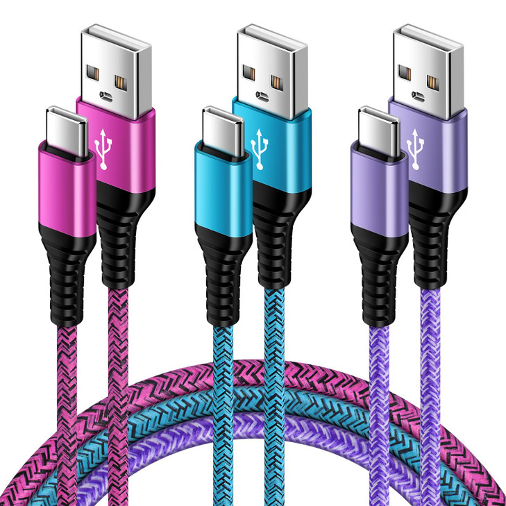 USB C Charger Cable [3-Pack,3FT] Type C Fast Charging Cord for iPhone 17 Pro Max/Air/16e/16/15 Pro Max, Android Phone Charger Cable Power Cord for Sa