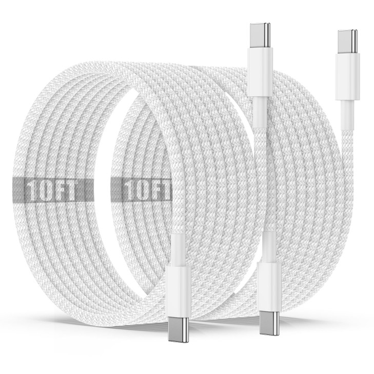 USB C to C Charging Cable 10ft, 60W Fast Type C to C Charger Cord Long for Apple iPhone 17 Pro Max/17 Air/16 Pro Max/15 Plus, MacBook Pro 2021/2020/2