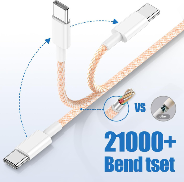 USB C to C Charging Cable 6ft, 60W Fast Type C to C Charger Cord Long for Apple iPhone 17 Pro Max/17 Air/16 Pro Max/15 Plus, MacBook Pro 2021/2020/20