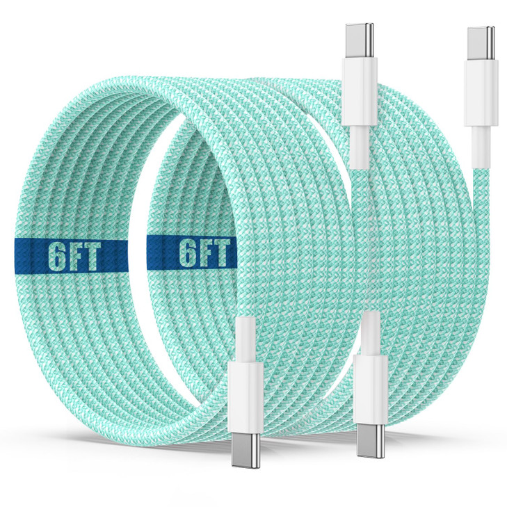 USB C to C Charging Cable 6ft, 60W Fast Type C to C Charger Cord Long for Apple iPhone 17 Pro Max/17 Air/16 Pro Max/15 Plus, MacBook Pro 2021/2020/20