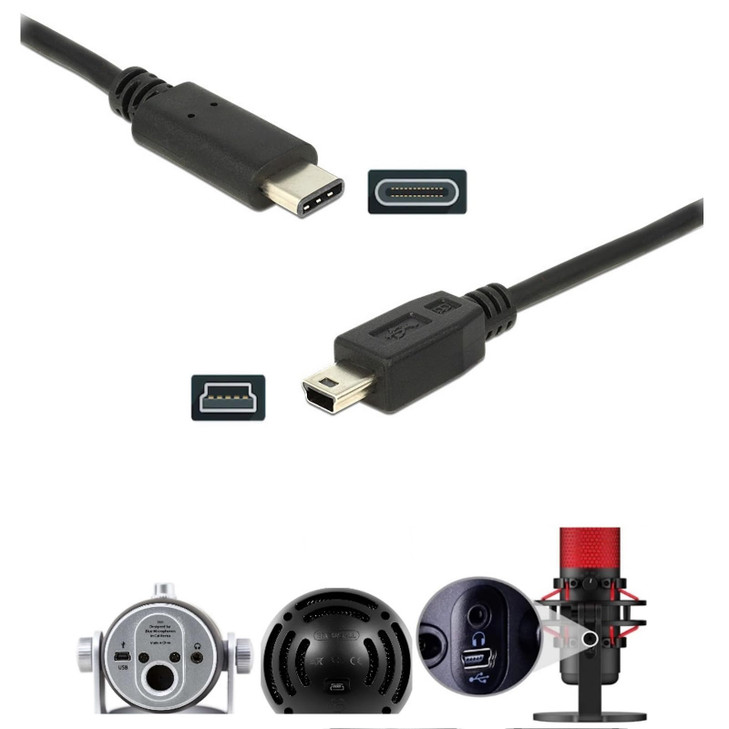 USB C Type C Cable Cord Wire for Blue Yeti Black Out, Blue Snowball iCE USB Microphone, Compatible with New PC, Laptop, iPhone 15 16, Smartphone, Mac