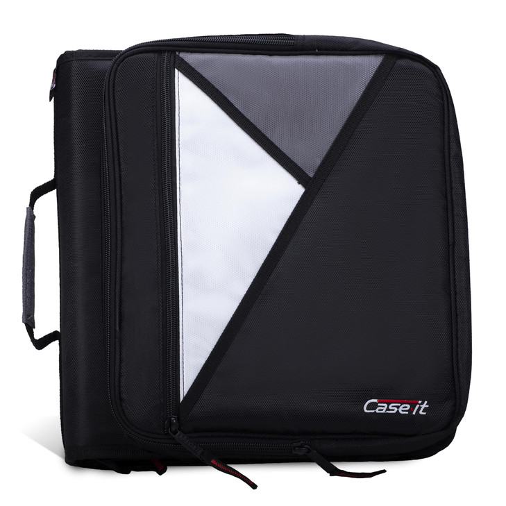 Case-it Universal Zipper Binder | 2-Inch O-Rings, 13-Inch Laptop/Tablet Padded Pocket, 400 Sheet Capacity, Multiple Storage Pockets & Shoulder Strap