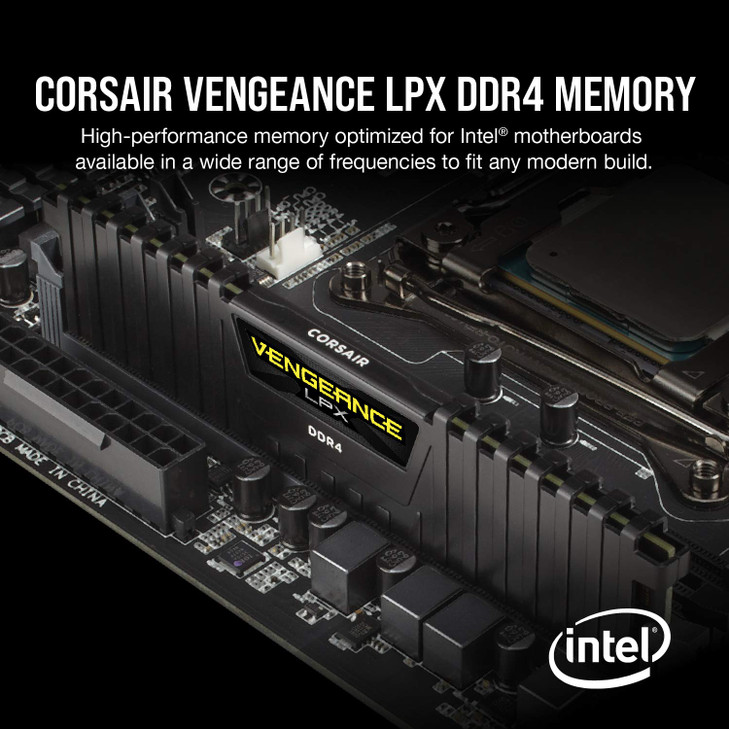 CORSAIR Vengeance LPX DDR4 RAM 32GB (2x16GB) 3200MHz CL16-20-20-38 1.35V Intel AMD Desktop Computer Memory - Black (CMK32GX4M2E3200C16)