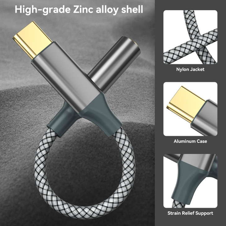 USB C to Aux Audio Dongle Cable Cord, Type C to 3.5mm Female Headphone Jack Adapter for iPhone 16 Pro Max/16 Pro, 15 Pro Max/15 Pro/15 Plus, Samsung