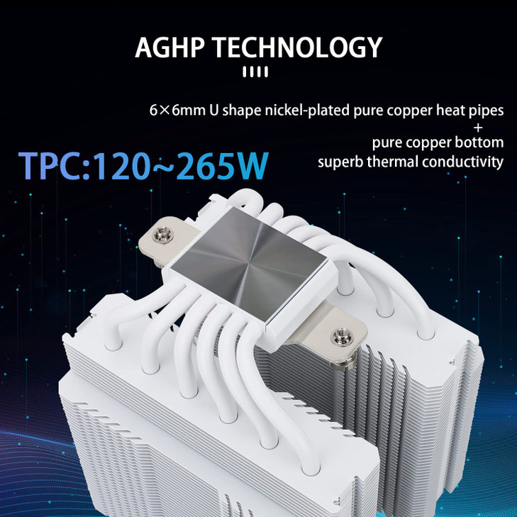 Thermalright Peerless Assassin 120 SE ARGB White CPU Air Cooler, 6 Heat Pipes CPU Cooler, Dual 120mm TL-C12CW-S PWM Fan, AGHP Technology, for AMD AM4