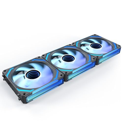 AsiaHorse COSMIQ 120mm PC RGB Fans Computer Case Fans, 5V 3-PIN Connector Daisy Chain PWM Cooling with Controller for Cases CPU Liquid Coolers (Black