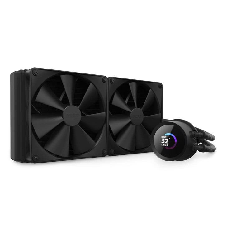 NZXT Kraken 280 - RL-KN280-B1-280mm AIO CPU Liquid Cooler - Customizable 1.54" Square LCD Display for Images, Performance Metrics and More - High-Per