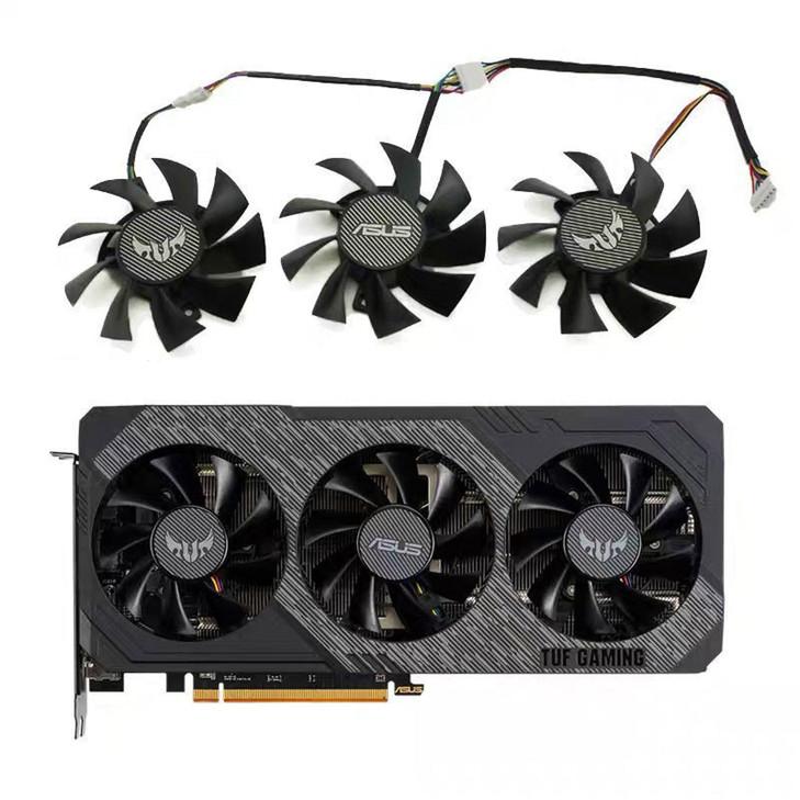 75MM 7Pin FD8015U12D GTX1660 RX5700 RX5700XT for ASUS GTX 1660Ti 1660super RX 5700 XT TUF X3 OC Graphics Cooling Fan