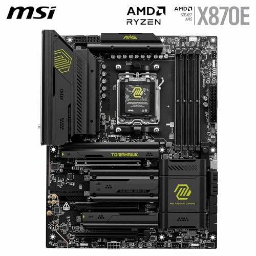 MSI MAG X870E Tomahawk WiFi Motherboard, ATX - Supports AMD Ryzen 9000/8000 / 7000 Processors, AM5-80A SPS VRM, DDR5 Memory Boost 8400+ MT/s (OC), PC
