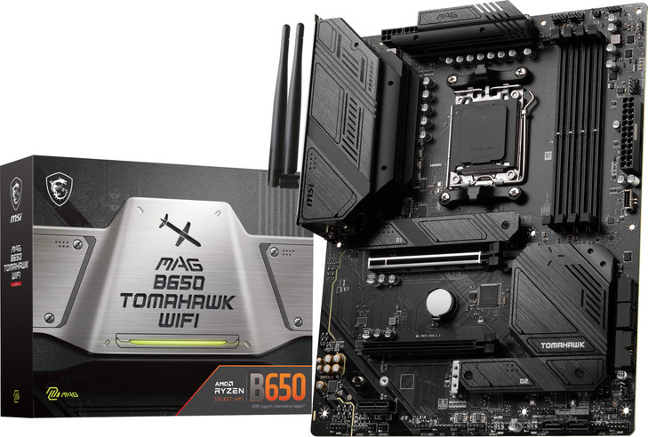 MSI MAG B650 Tomahawk WiFi Computer Gaming Motherboard (AM5, ATX, DDR5, PCIe 4.0, M.2, SATA 6Gb/s, USB 3.2 Gen 2, HDMI/DP, Wi-Fi 6E, AMD Ryzen 7000 S