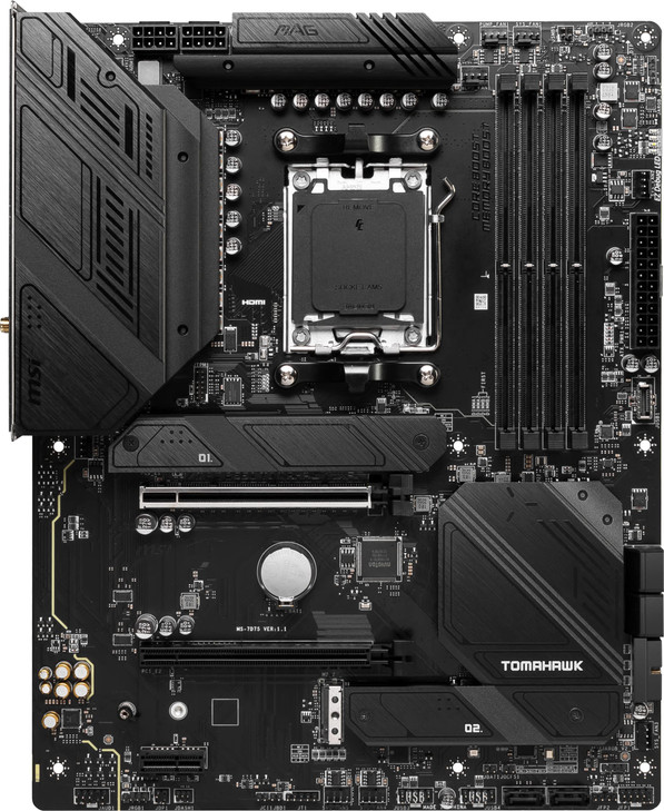 MSI MAG B650 Tomahawk WiFi Computer Gaming Motherboard (AM5, ATX, DDR5, PCIe 4.0, M.2, SATA 6Gb/s, USB 3.2 Gen 2, HDMI/DP, Wi-Fi 6E, AMD Ryzen 7000 S