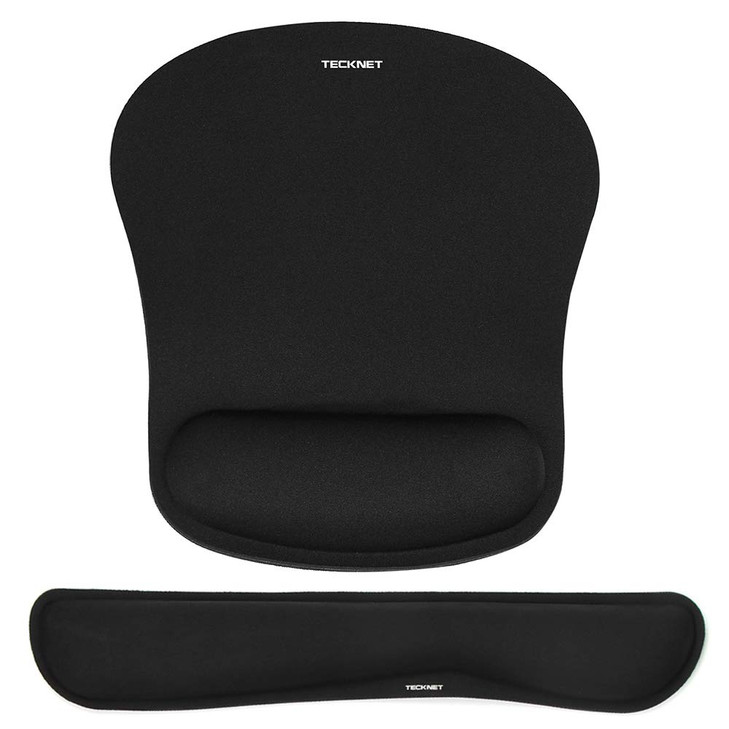 TECKNET Keyboard Wrist Rest and Mouse Pad with Wrist Support, Memory Foam Set for Computer/Laptop/Mac, Lightweight for Easy Typing & Pain Relief Ergo