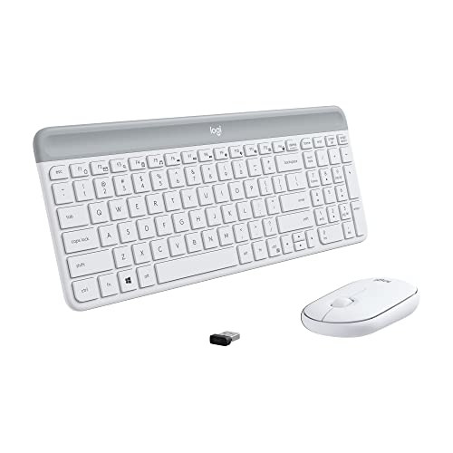 Logitech MK470 Slim Wireless Keyboard and Mouse Combo - Modern Compact Layout, Ultra Quiet, 2.4 GHz USB Receiver, Plug n' Play Connectivity, Compatib