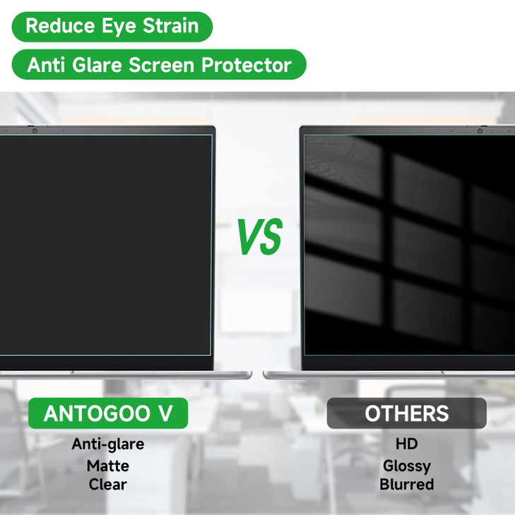 2 Pcs 17.3 Inch Anti Blue Light Screen Protector, Reduce Eye Strain Matte Anti Glare Computer Screen Cover, Blue Light Blocking Screen Protector for