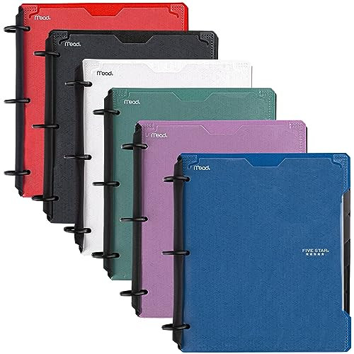 Five Star Flex Refillable Notebook + Study App, 1 Inch Binder with Customizable Cover, College Ruled Notebook and 3 Ring Binder, Hybrid NoteBinder, 2