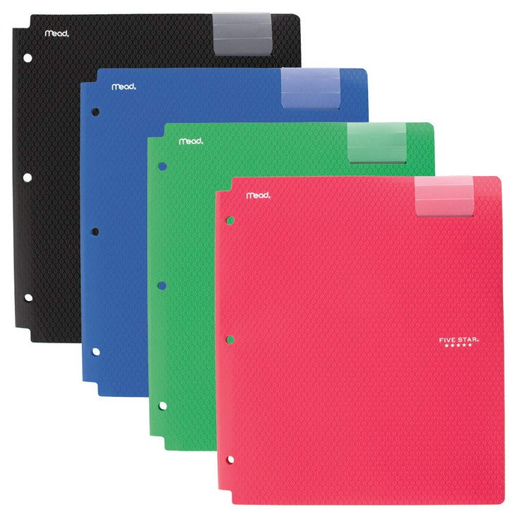 Five Star 4-Pocket Folders, Folders with Pockets, Assorted Colors, 4 Pack (73276)